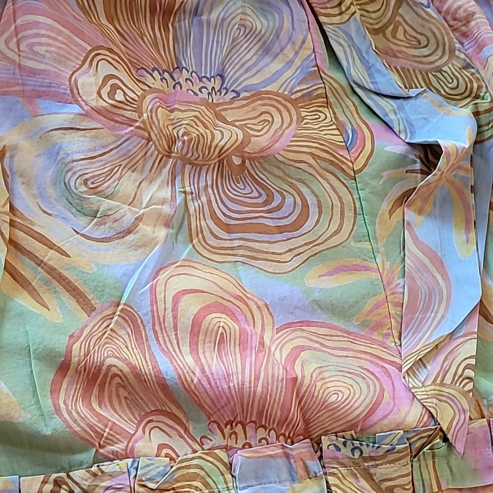 Farm Rio Anthropologie Sleeveless Floral Mini Dress L NWT - Picture 9 of 9
